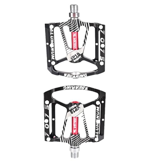 Advancent Pedal de bicicleta, accesorio Universal para ciclismo, estribo para bicicletas, accesorios de mejora, pedales de rodamiento de Ciclismo Negro