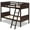 Brown, variant on Demi Bonn Solid Wood Twin Over Twin Bunk Bed with Ladder, Twin Bunk Beds, Converts to 2 Individual Twin Beds, Brown