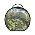 thumbnail image 2 of BZSMCE Makeup Bag Large Travel Cosmetic Bag with Adjustable Dividers Fashion Vivid Mosaic Chameleon on Branch Printed, 2 of 7