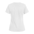 thumbnail image 4 of Iaqnaocc Scrub Tops Women Funny Solid Color Nurse Uniforms Trendy V-Neck Side Slits Scrub Tops Party Short Sleeve Tees Blouse with 3 Pockets White 5XL, 4 of 4