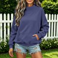thumbnail image 5 of MSJUHEG Mock Neck Sweatshirt Women Long Sleeve Tops with Pockets Running Sweatshirt Vintage Tops Football Sweatshirts Workout Hoodies Fall Outfits A2 Navy Xl, 5 of 9