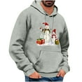 thumbnail image 2 of PNTUTB Men's Casual Solid Color Styling Christmas Graphic Print Long Sleeve Hoodie Drawstring Pullover Sweatshirt with Pocket, 2 of 6