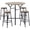 Brown 370, variant on Rustic Industrial Bar Height Table with Elm Wood Top - 42 Round Pub Table for Small Dining Area, Black Steel Base