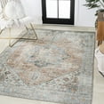 thumbnail image 4 of JONATHAN Y WASHABLE 4 x 6 Area Rug, Armae Distressed Medallion Chenille - Terra/Blue, WSH200A-4, 4 of 9