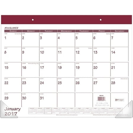 At-A-Glance Fashion Bound Style Desk Pad - One Page Per Month, 22 X 17 in, 12 Months, Jan - Dec, Rose