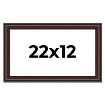 22x12 Frame Brown Round Mahogany Solid Wood Picture Frame | 1.625 Inch Moulding Width | with UV