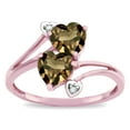 thumbnail image 3 of Star K � 6mm Genuine Smoky Quartz Two Double Hearts Bypass Promise Ring, 3 of 9