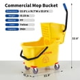 thumbnail image 4 of Commercial Mop Bucket with Side-Press Wringer, 35 Quart, Wheels, Floor Cleaning for Kitchens, Restaurants & Janitorial Use, 4 of 8