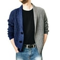 thumbnail image 2 of Men's Sweaters Aqestyerly Men's Color Block Knitted Jacket Single Breasted Long Sleeve Sweater, 2 of 3