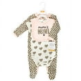 thumbnail image 2 of Hudson Baby Infant Girl Cotton Sleep and Play, Bodysuit and Bandana Bib Set, Leopard Hearts, 3-6 Months, 2 of 4