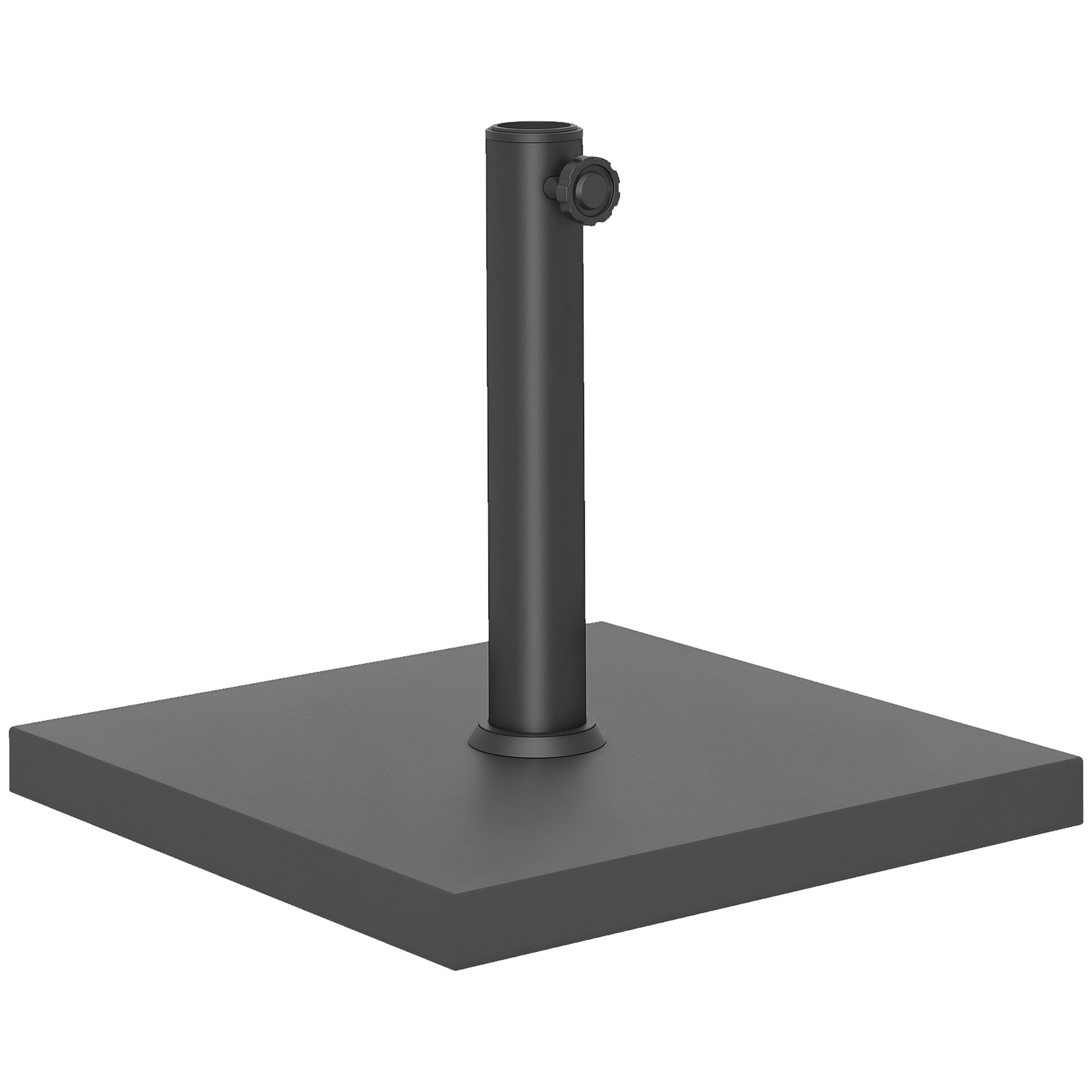 Outsunny Patio Umbrella Base, 40 lbs Concrete Heavy Duty Umbrella Base Patio Umbrella Holder for 1.5"/1.9" Umbrella Poles, Black