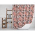 thumbnail image 3 of S4Sassy Orange Floral & Kingfisher Bird Water Repellent Bath Shower Curtain With Roller Rings Hook-60 x 75 Inch, 3 of 6