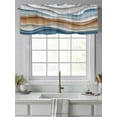 thumbnail image 4 of Modern Geometric Curtain Valances for Windows, Ocean Wave Window Valances, Window Treatment Rod Pocket Valance Curtains for Living Room/Kitchen/Bedroom/Bathroom, 54x18inch, 4 of 9