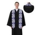 thumbnail image 4 of Haiem Blue And White Porcelain Pattern Pattern Graduation Stole 2024 | Premium Satin Sash for Graduation Ceremony, 4 of 7