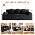 thumbnail image 5 of UHOMEPRO 71"W Sofa and Couch, 3 Seater Extra Deep Seat Cloud Couch with 3 Pillows and Side Pockets for Living Room Small Space, 1200lbs, Black, 5 of 11