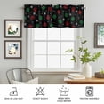thumbnail image 6 of Kitchen Valances for Window, Christmas Red Green Paws Texture Light Filtering Rod Pocket Valance Curtain, Winter Snowflake on Black &nbsp;Short Curtains Window Topper for Bedroom Living Room 60x18in, 6 of 9