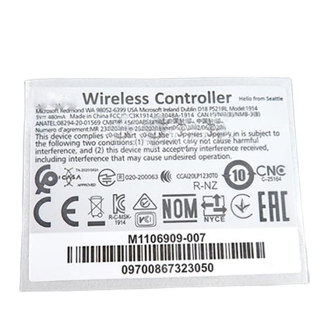 1pcs Black & White Wireless Back Label Serial Sticker Laser Stickers Label Seals For XBOX Series S X Controlle White