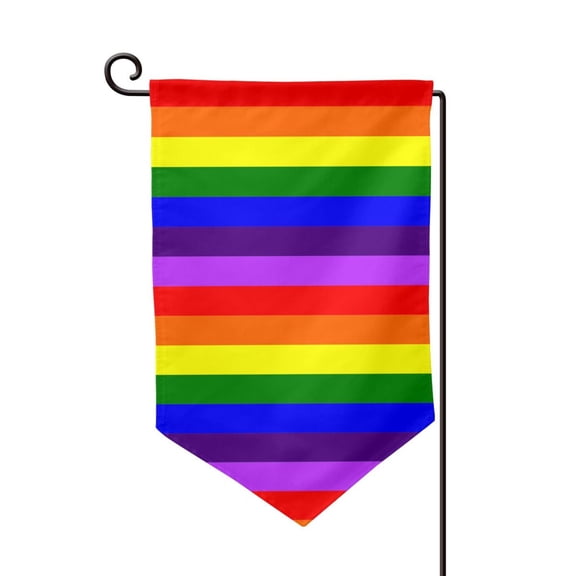 Pride Rainbow Flag Pattern Double Sided Garden Flag for Indoor Outdoor Decorations 12.5 * 18 Inches Sharp Corner