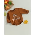 thumbnail image 3 of Wassery 2PCS Baby Boys Girls Sweatshirt Rompers Infant Halloween Clothes Letter Pumpkin Print Long Sleeve Jumpsuit 6M 12M 18M 24M Newborn Cute Fall Outfits, 3 of 9