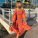 thumbnail image 5 of Vestido playero bohemio vintage de manga abullonada de TEELYNN para mujer, vestido sexy de rayón con hombros descubiertos y cuello oblicuo, vestidos casuales largos de verano, 5 of 5