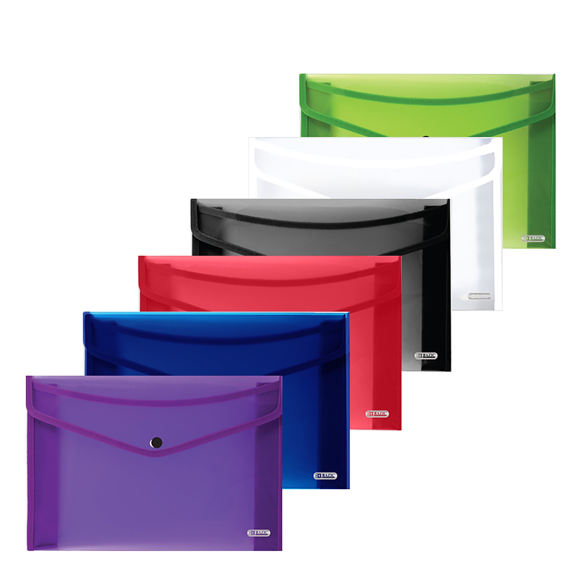 Bazic Plastic File Folder Legal Size Document Holder Envelopes 6 Pack