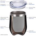 thumbnail image 1 of Vaso de vino aislado con tapa de oro rosa, copa de vino aislada sin tallo de acero inoxidable de doble pared de 12 oz, taza de café aislada duradera, para champán, Sincero Hogar, 1 of 5