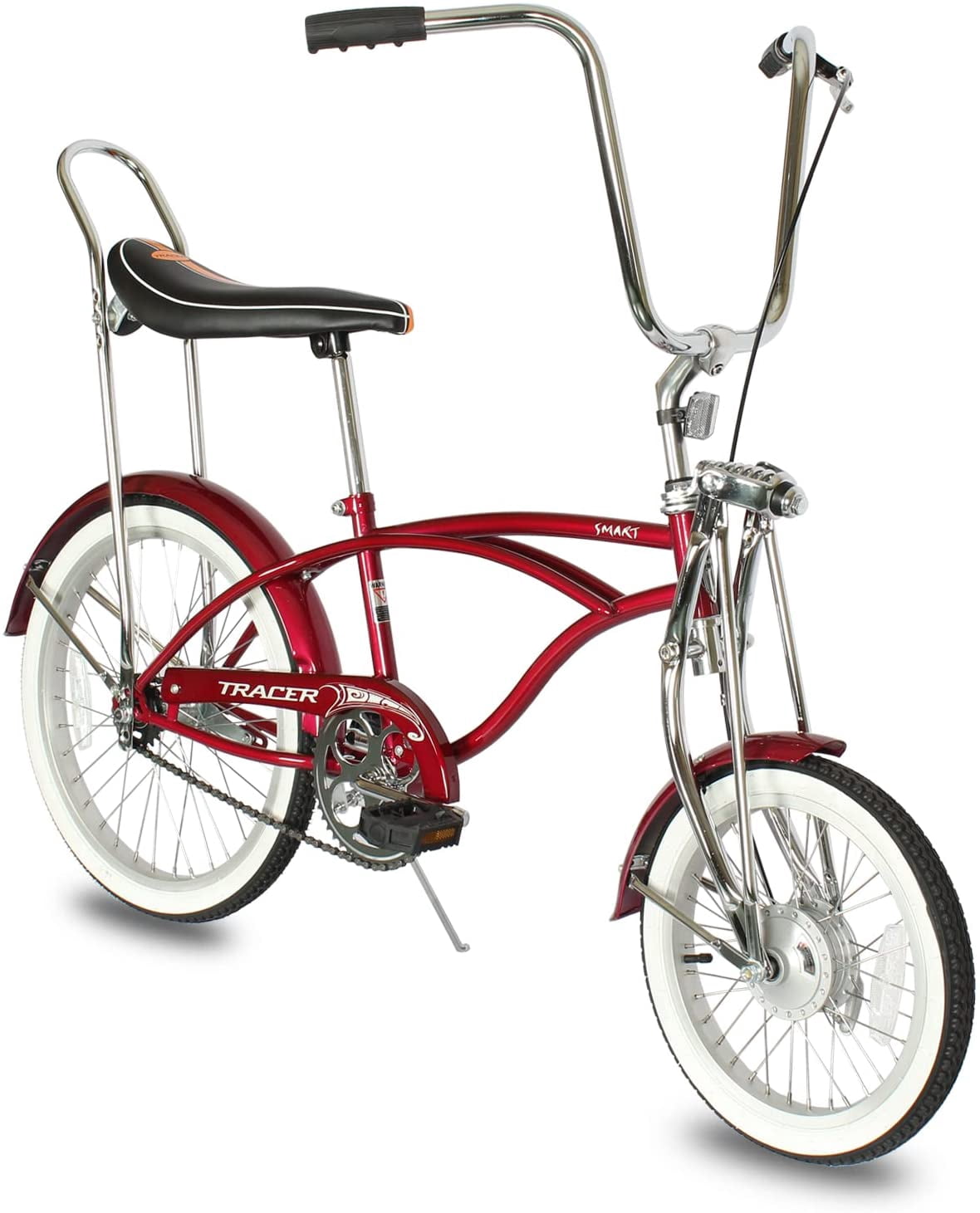 Wonder Wheels 16" Lowrider Hi-Ten Steel Drum Brake Single Speed Bicycle, Bike, One Piece Crank Alloy Rims - Red