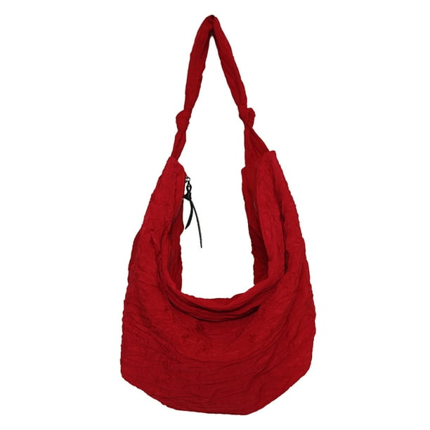 Bolso Mano Hugtrwg Hombro Plisado Diario Color Sólido Mujer