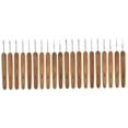 thumbnail image 4 of 2 Sets  of Bamboo Handle Crochet Hook Set Stainless Steel Bearded Needle Weaving Supplies, 4 of 8