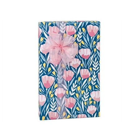 Pack of 1, Pink Petals 24"x85', Gift Wrap Cutter Box for Birthday, Party, Holiday and Events, Made in USA