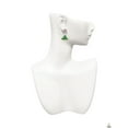 thumbnail image 4 of Delight Jewelry Silvertone Green Resin Christmas Tree with Crystals Pink Crystal Clip on Earrings, 4 of 5