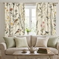 thumbnail image 3 of Farmhouse Pattern Floral Blackout Curtains for Living Room Bedroom, Bird Wildflower Window Curtains Rod Pocket Thermal Insulated Window Drapes, 3 of 4