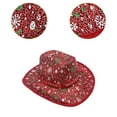thumbnail image 6 of yotijay Christmas Cowboy Hat Headgear Fashion for Women Men Cowgirl Hat for Festival New Red, 6 of 9