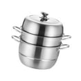 thumbnail image 4 of jinwen Stainless Steel Steamer Pot with Lid Cookware Pot for Vegetable ing Kitchen 26cm, 4 of 9