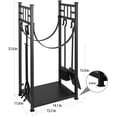 thumbnail image 3 of Amagabeli 31.6in Large Firewood Rack Fireplace Rack Indoor Bin Log Holder with Fireplace Tool Rack Tall Wood Log Rack Fireside Outdoor Lumber Storage Stacking with Wrought Iron Tools Black, 3 of 9