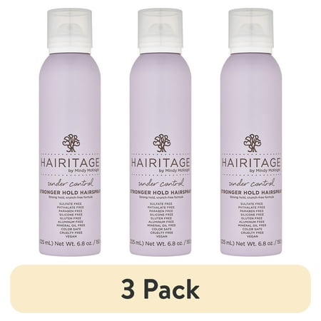 (3 pack) Hairitage Under Control Strong Hold Fine Mist Finishing Hair Spray, 6.8 oz.