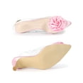 thumbnail image 5 of BLISSFUL STEP Women's Pointed Toe Flower Stiletto Heels Sandals Bling Pink 8, 5 of 8