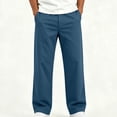 thumbnail image 4 of cfhntfmh Casual Pants for Boys Loose Fit Solid Color Elastic Waisted Straight Leg Pants with Pockets (Blue,7-8 Years), 4 of 7