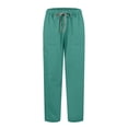 thumbnail image 4 of JULMCOMO Women Scrub Set Cozy Navy Uniforms Stretchy Yoga Suit Solid Color V-Neck Top & Jogger Pant with Multi Pocket Scrubs In Regular and Petite Mint Green XL, 4 of 6