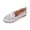 White, variant on pwidon Women's Slip On Floral Loafers Breathable Flat Comfort Walking Casual Scalloped Ballet Flats White 5.5