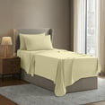 thumbnail image 5 of Clara Clark Twin Sheets Set, Hotel Luxury 3 Piece Deep Pocket Bed Sheets Set, Ultra Soft Microfiber Kids Bedding, Vanilla Yellow, 5 of 8