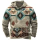thumbnail image 3 of Sudadera con capucha de estilo tribal vintage para hombre, sudadera holgada informal para primavera y otoño, ropa de calle a la moda, tops de gran tamaño, 3 of 5