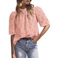 thumbnail image 1 of Blusa Prettygarden de verano bordada con ojales para mujer, color rosa, 1 of 7