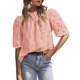 thumbnail image 1 of Blusa Prettygarden de verano bordada con ojales para mujer, color rosa, 1 of 7