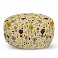 thumbnail image 1 of Cat Pouf Cover with Zipper, Feline Animals Holding Fish and Flowers in Forest with Mushroom and Squirrels, Soft Decorative Fabric Unstuffed Case, 30" W X 17.3" L, Multicolor, by Ambesonne, 1 of 5