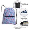 thumbnail image 4 of Wukai Strawberry And Flowers Waterproof Drawstring Backpack with Zipper Pocket,Large Foldable Gym Bag for Women and Men, Perfect for Sports, Yoga, and Travel, 4 of 8