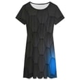 thumbnail image 3 of Abstract Honeycomb Short Sleeve Dress Women Summer Evening Dresses Ladies Sundress, 3 of 7