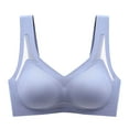 thumbnail image 2 of Fall/Winter Savings! Swuxness Womens Comfortable Wireless Bra, Women's Push Up Bras, Women's Plus Size Solid Color Hollow Out Semi Fixed Soft Support Lightweight Everyday Bra Gray, L, 2 of 3