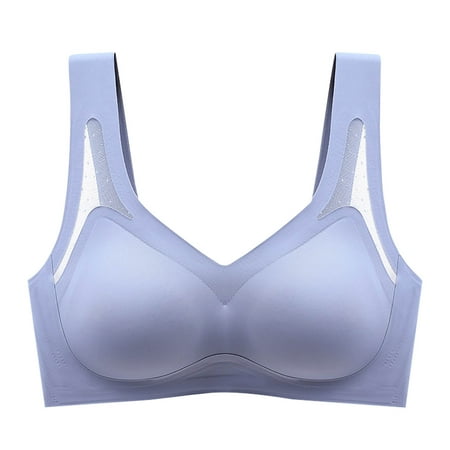 Tao Tao Breathable Bra  Anti-Sagging Push Up Comfort Wireless Bra  V Neck Plus Size Full Coverage Bras  Sports Bras Gray M
