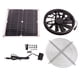 thumbnail image 1 of Kit de ventilador de escape solar de 18 V y 12 W, impermeable, CC, sin escobillas, panel solar redondo, ventilador de refrigeración para taller, casa de mascotas, 1 of 14
